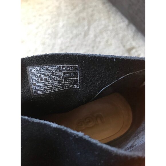 UGG Ginger Open Toe Ankle Boot Black Suede Size 6 1/2 Dressy Casual Summer fall - Picture 12 of 12